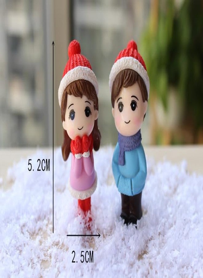 KTrading Winter Couple Doll Miniature Figurine | Romantic Boy & Girl Showpiece for Wedding Decor, Cake Decoration & Home Display | Size 5.5 x 2.5 cm | - Image 3